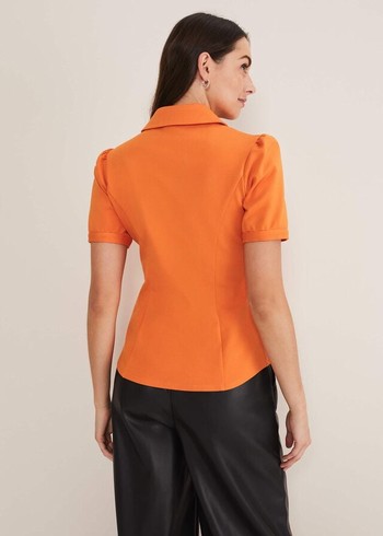 Phase Eight Shaden Zip Front Ponte Shirts Orange Australia | BK7614528